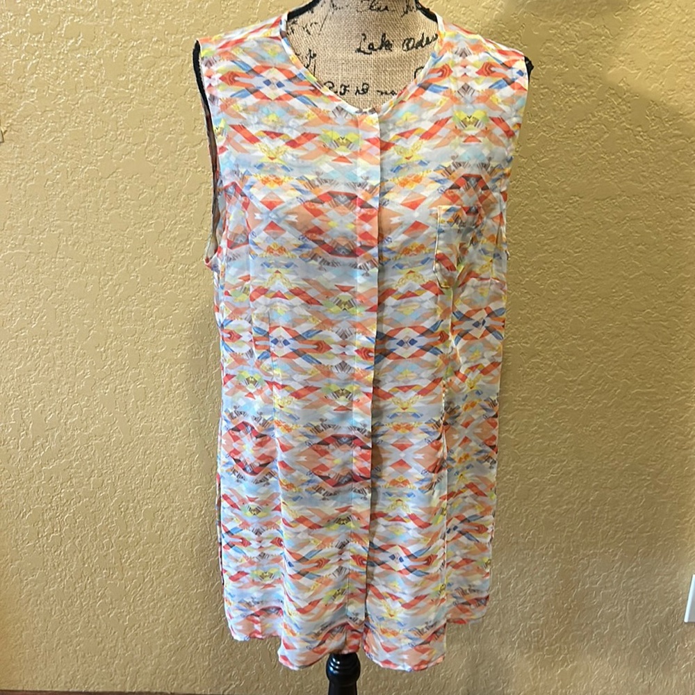 CAbi Multicolor Sleeveless Top